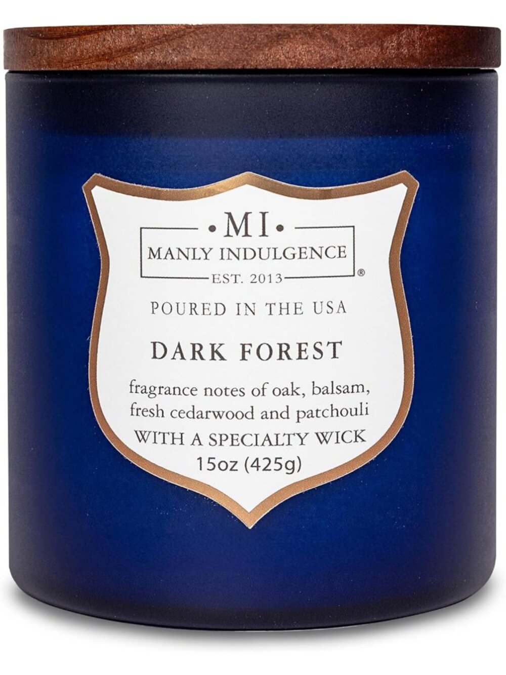 Dark Forest Scented Candle for Men - Wood Wick, 15 oz, Oak & Cedarwood - Long